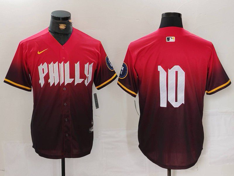 Men Philadelphia Phillies #10 No name Red City Edition 2024 Nike MLB Jersey style 3->philadelphia phillies->MLB Jersey